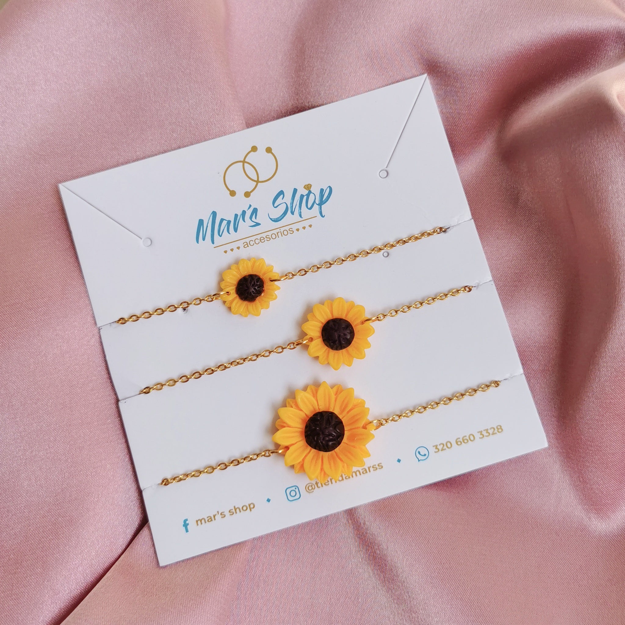 Pulseras girasol x3